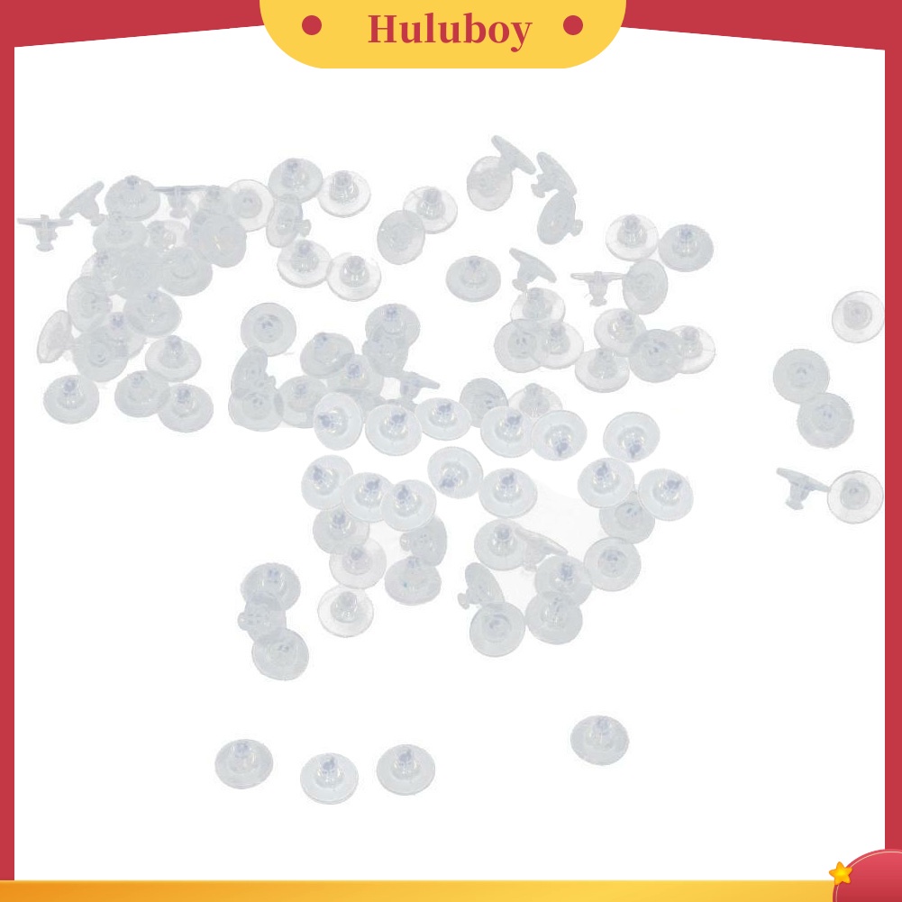 {Ready Stock} 100Pcs Pengganjal Stopper Anting Silikon Transparan Temuan Mur Belakang Pengaman