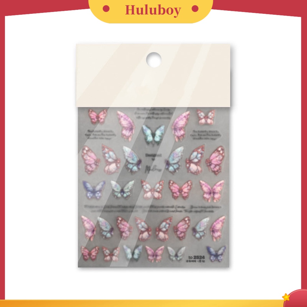 {In Stock} 1lembar Stiker Kuku DIY 5D Butterfly Nails Art Manicure Stickers Untuk Salon Kuku
