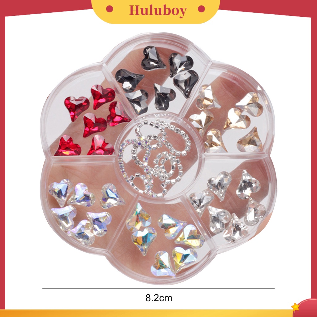 {In Stock} 1kotak Dekorasi Nail Art Tiga Dimensi Tidak Jatuh DIY Rhinestones Bow Bear Mixed Heart Plum Blossom Plate Nail Ornament Nail Salon Supply