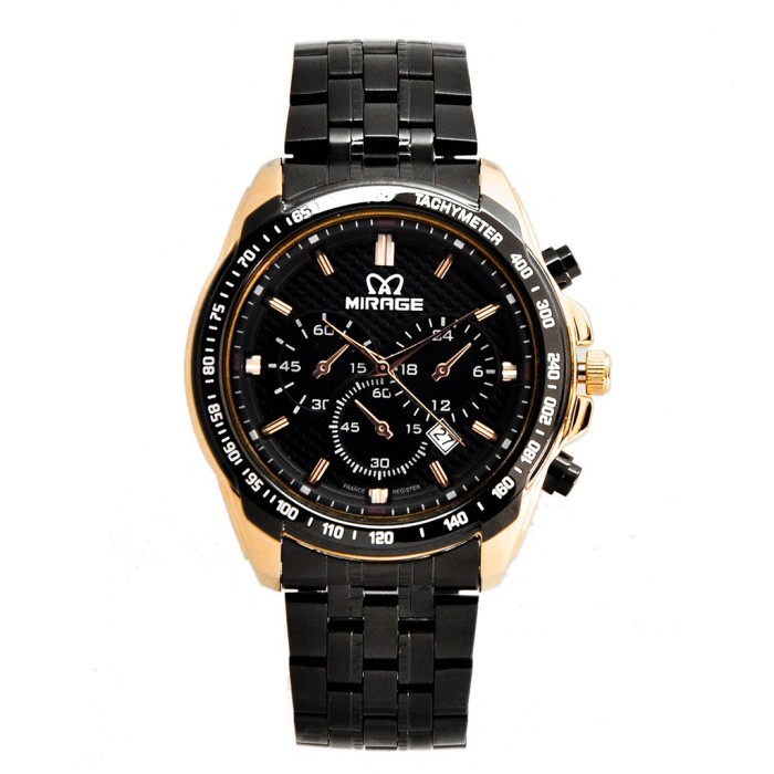 Mirage 8535M JAM TANGAN PRIA TERBARU HITAM ROSEGOLD MIRAGE ORIGINAL - Latar Hitam