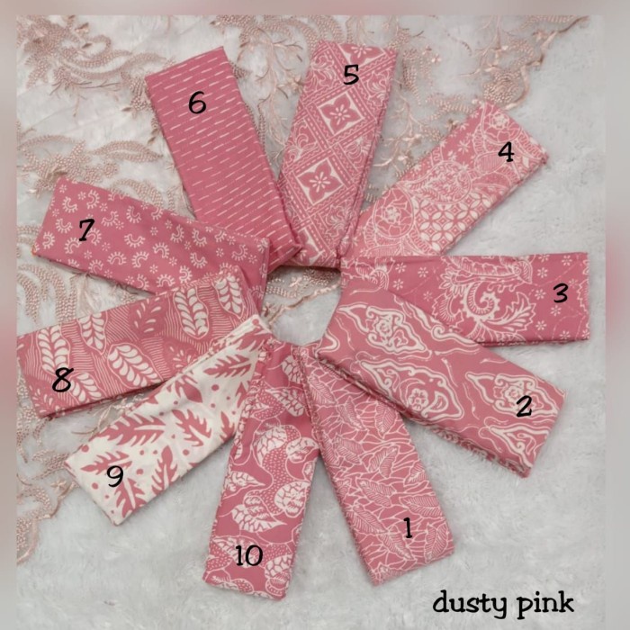 Kain Batik Cap Hanya motif Lurik Warna dusty pink