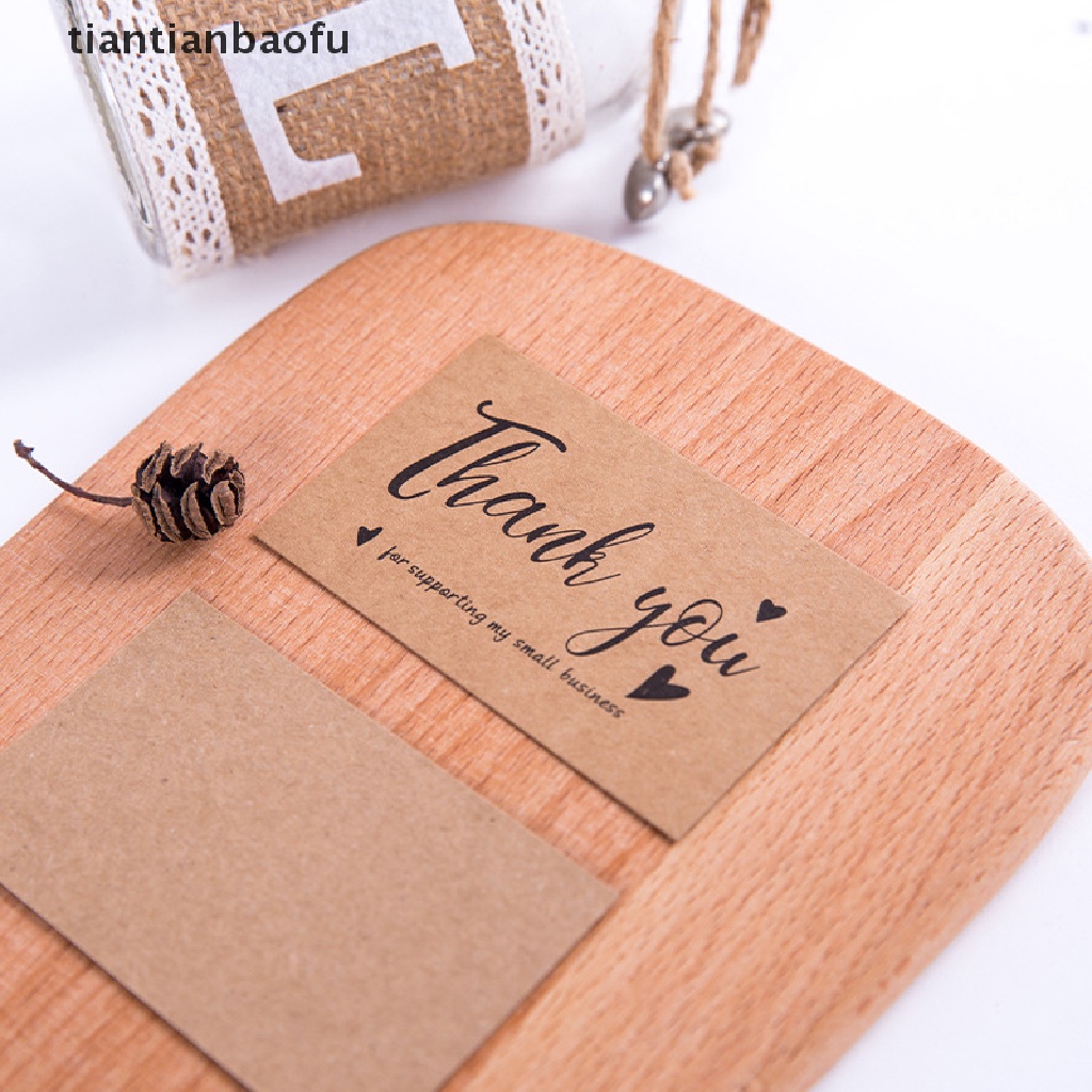 [tiantianbaofu] 10pcs Natural Kraft Paper Card Thank You For Your Order Card Untuk Dekorasi Butik