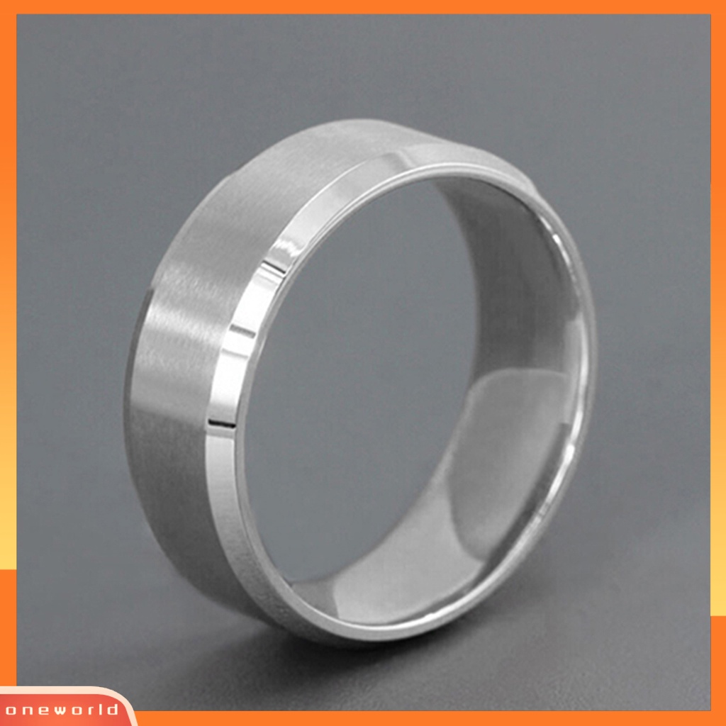 {oneworld} Cincin Punk Keren Nyaman Dipakai Cincin Pita Lebar Baja Titanium Kreatif Sederhana Untuk Cocktail Bar Club