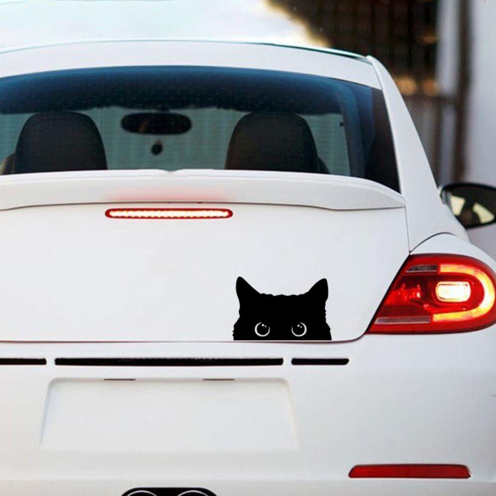 Lanfy Mata Besar Kucing Stiker 1 Pc Fashion Aksesoris Mobil Styling Motor Dekorasi Goresan Cover Mobil Vinyl Decal