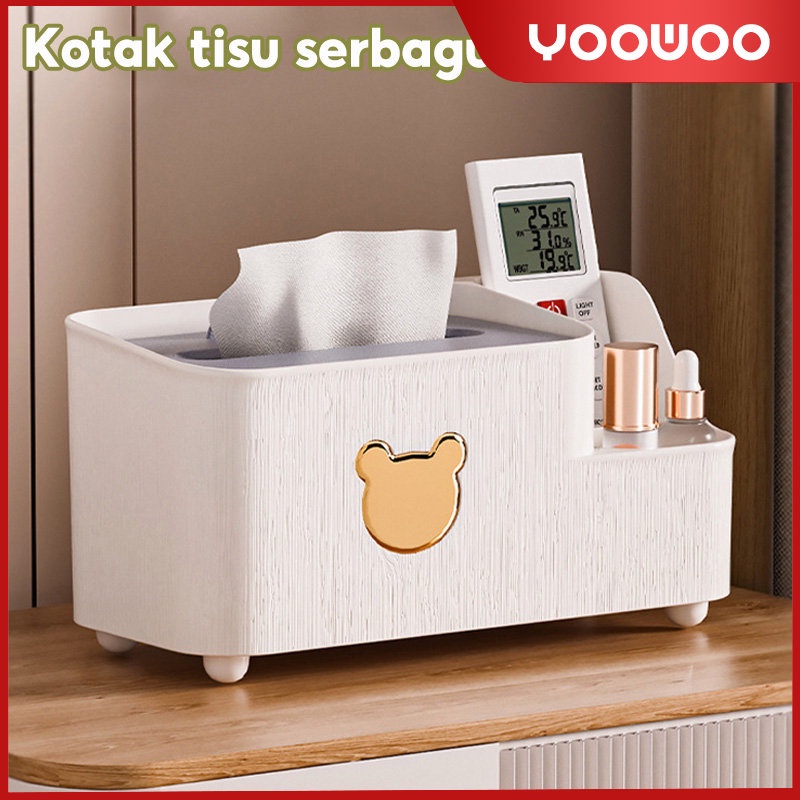 Kotak tisu beruang / kotak tisu sekat / tissue box / storage tisu / kotak tisu serbaguna