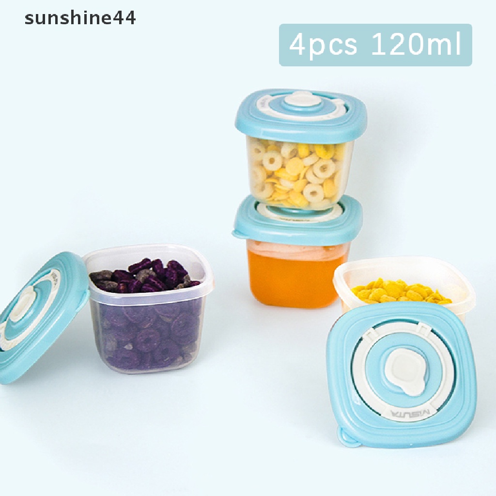 Sunshine 120ml Dispensing Crisper Box Tebal Sealed Food Box Kotak Penyimpanan Makanan Bayi ID