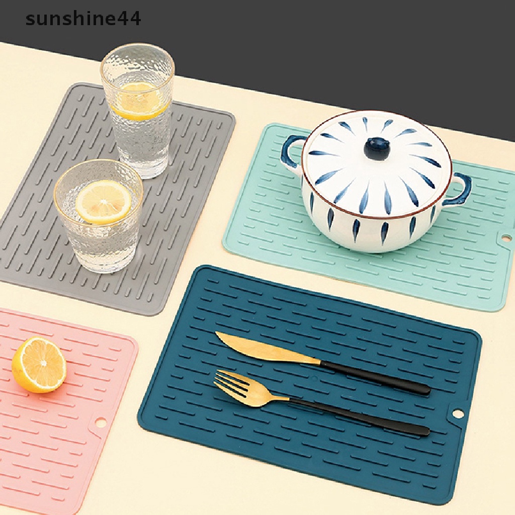 Sunshine Silicone Drainer Mat Anti Slip Tray Peralatan Makan Cushion Organizer Protection Mat ID