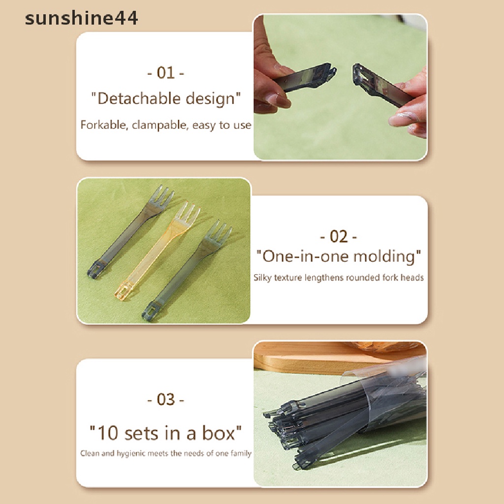 Sunshine 20Pcs/kotak Kreatif Buah Garpu Klip 2-in-1 Penghapusan Kue Klip Dessert Fork ID