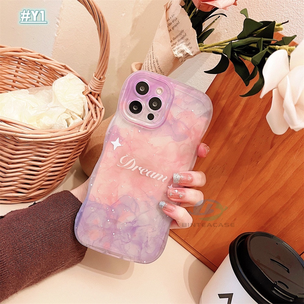 Casing Kompatibel Untuk iPhone 7Plus 11 Pro Max XR X XS Max 6s 7 8 6 14 Plus 13 11 12 14 Pro Max SE Fantasi Langit Berbintang Bulan Jernih Tepi Melengkung TPU Phone Case Binteacase