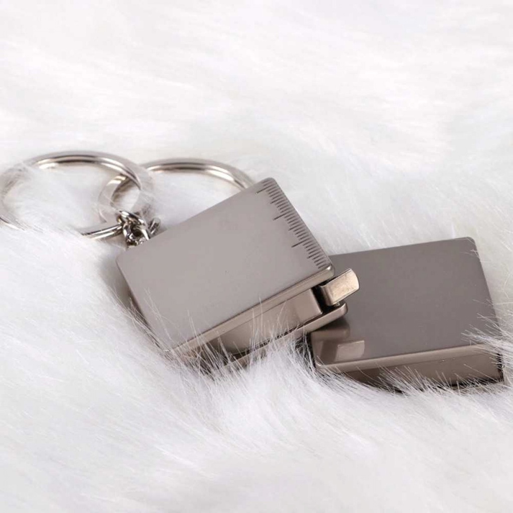 Gantungan Kunci Model Meteran Retractable Stainless Steel 70-80 CM