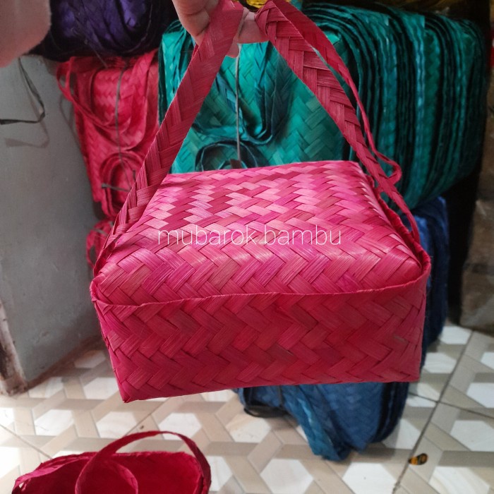 

besek warna jinjing/besek bambu jinjing/besek warna cangking 20cm | besek bambu hampers kotak hantaran lebaran