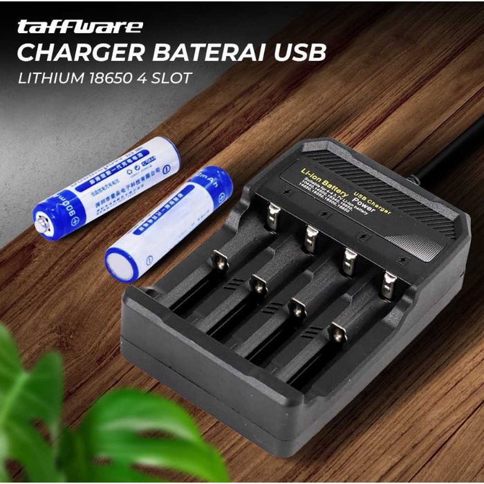 Alat Charger Baterai 18650 Casan batre Vape 4 Slot USB