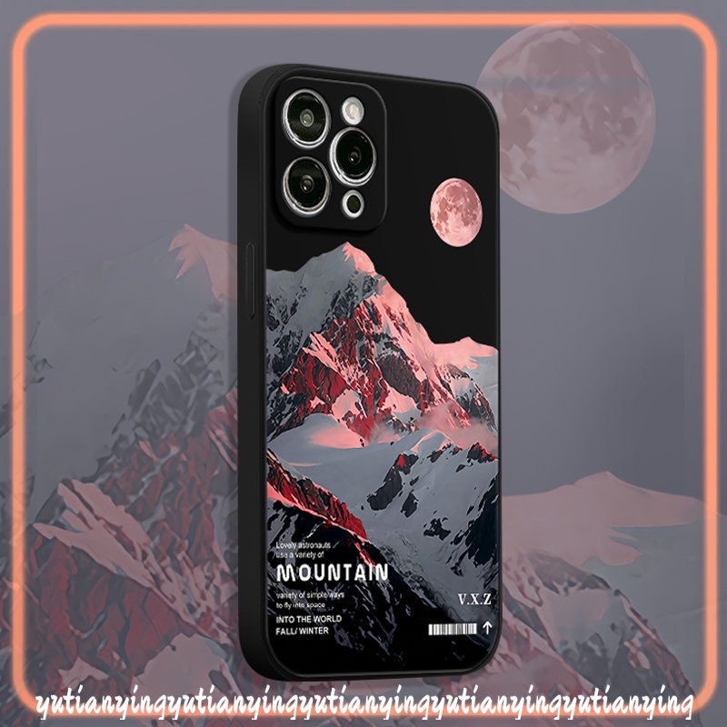 Casing Handphone Couple Gunung Kreatif Tepi Lurus Redmi 9A 9C NFC 9a1 9T 12C 10 Redmi Note10 11 10s 9Pro 10 Pro Plus 8mi 10 11 Lite 10T Poco M3 Pro F3 M5 M4 F4 X3 Soft Sarung Tpu