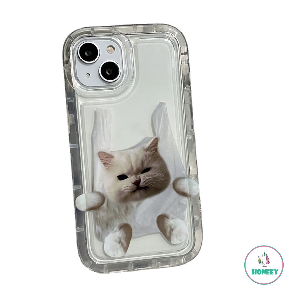 IPHONE Casing Ponsel Kartun Lucu Korea Untuk Iphone14 13 11 12 Pro Max TPU Lembut Transparan Pasangan Kucing Dan Anjing Penutup Belakang