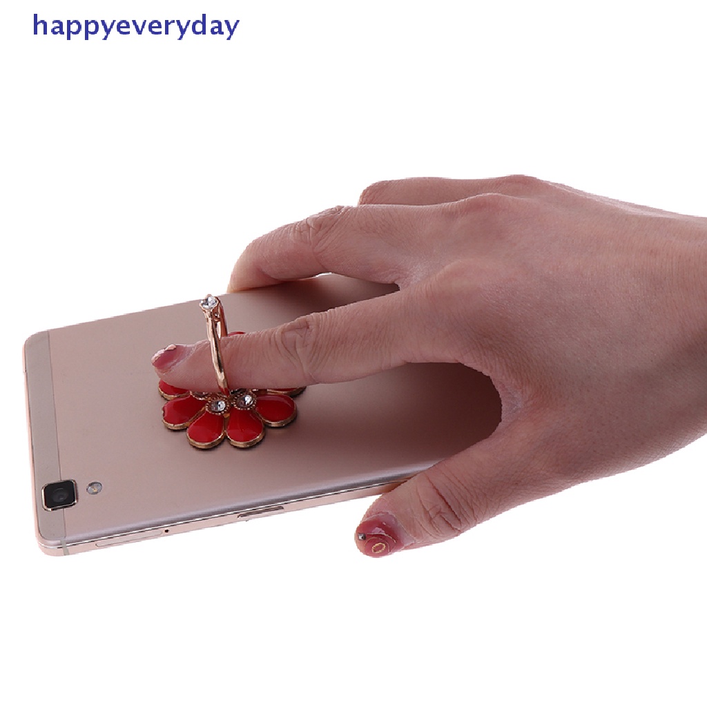[happy] Bunga Cincin Jari smartphone colorful metal stand holder phone holder Berdiri [ID]