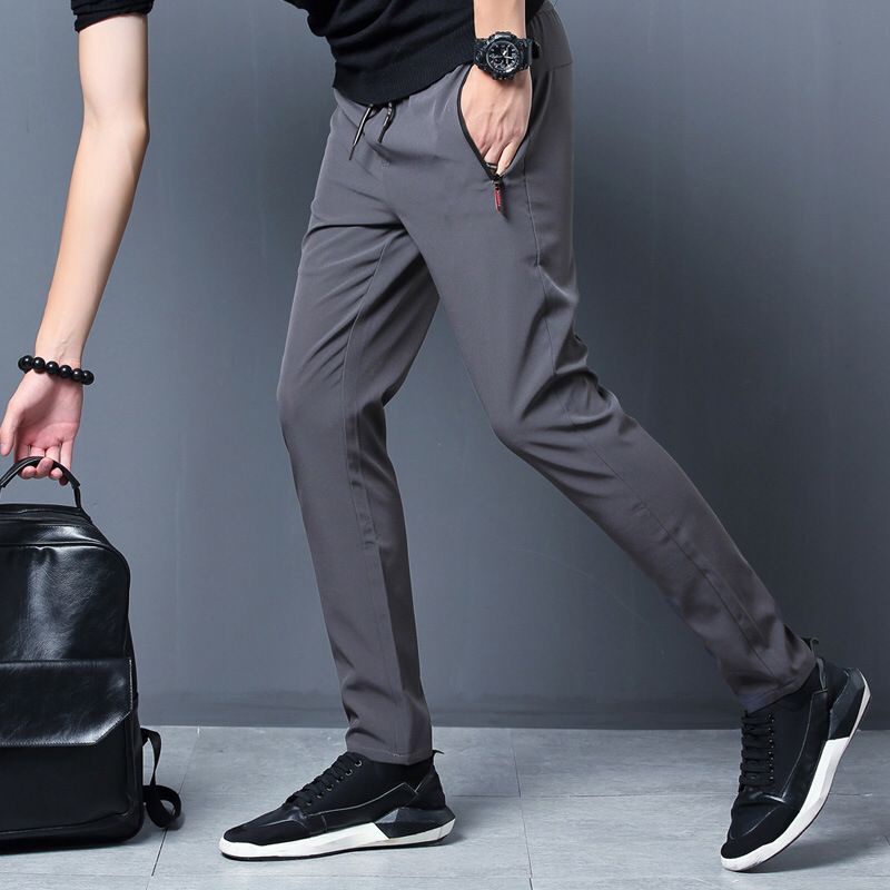 SHOEGALLERY TG1696 Celana Panjang Skinny Pria Polos Import Celana Olahraga Stretch Simple