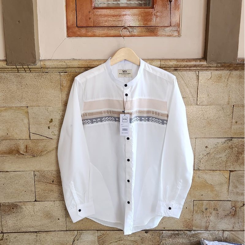 KEMKO PUTIH KEMEJA KOKO PRIA DEWAS BAJU KOKO LENGAN PANJANG SLIM FIT