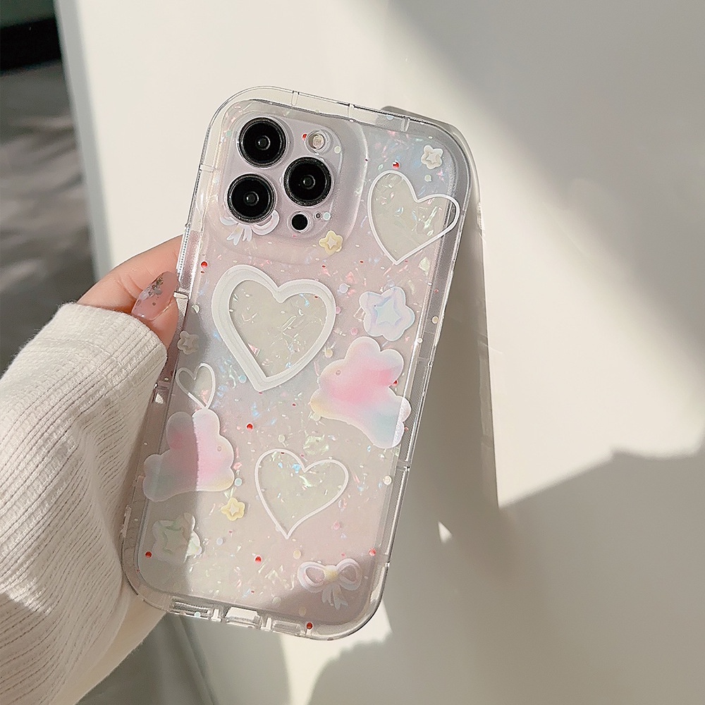 IPHONE Wanita Dream Phone Case Hola Dyeing Bunny Motif Kerang Anti Jatuh Soft Cover Untuk Iphone11 12 13 14 PLUS PRO MAX