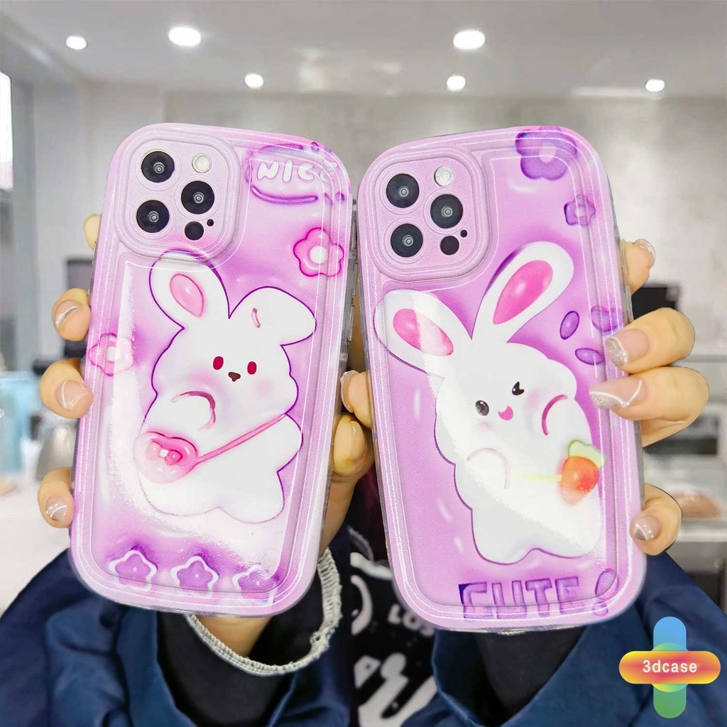 Compatible For Case IPhone XR 11 12 13 14 PRO MAX 6 7 6S 8 14 Plus X XS MAX 11 12 13 Se 2020 6SPlus 7Plus 6Plus 8Plus 14Plus XSMAX Cartoon  Rabbit Silicone Soap Case