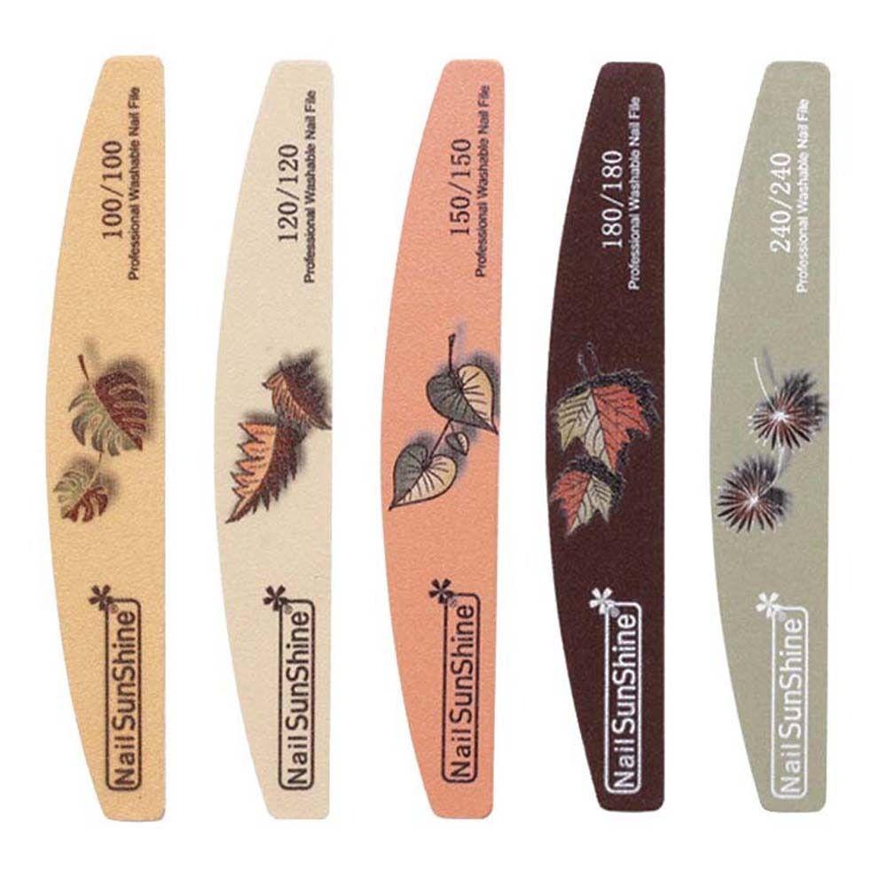 Mxbeauty Kikir Kuku Profesional Poles Pedicure Tools Gel Buffing Nail Brushes Leaf Color Printing Manicure Tools