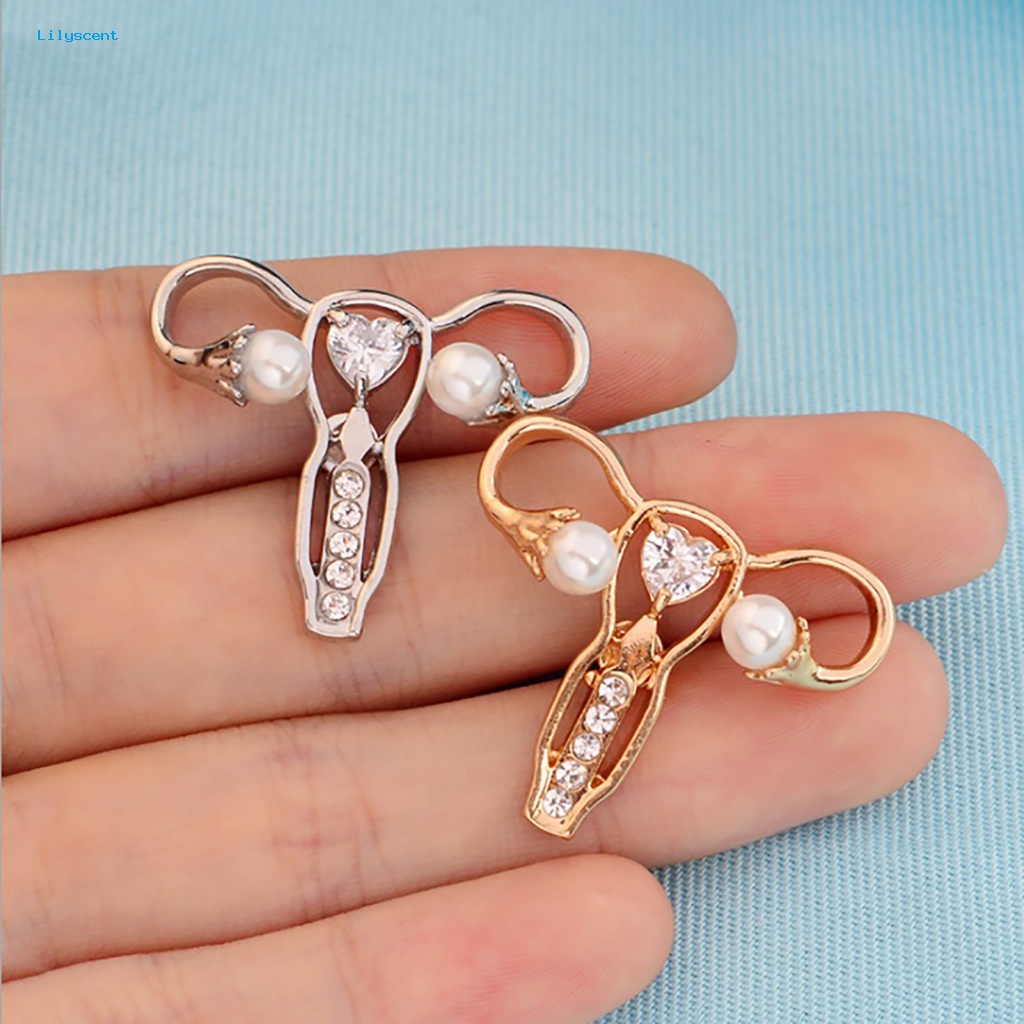 Lilyscent Pin Logam Motif Organ Tubuh Untuk Perhiasan Wanita Pins Brooch Lucu