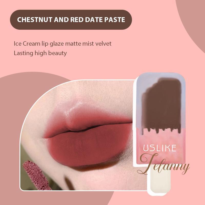 {COD}USLIKE Lipstik Ice Cream Velvet MatteLipstik Tahan Lama Matte Velvet Lipstik Es Krim Cantik yan
