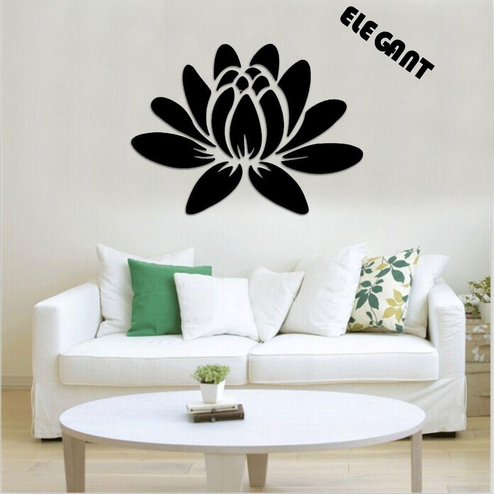 [Elegan] Cermin Stiker Dinding Tahan Air Mudah Dibersihkan Halus 3D Stereo Lotus DIY Untuk Ruang Tamu Cermin Permukaan Desain Dekorasi TV Art Mural