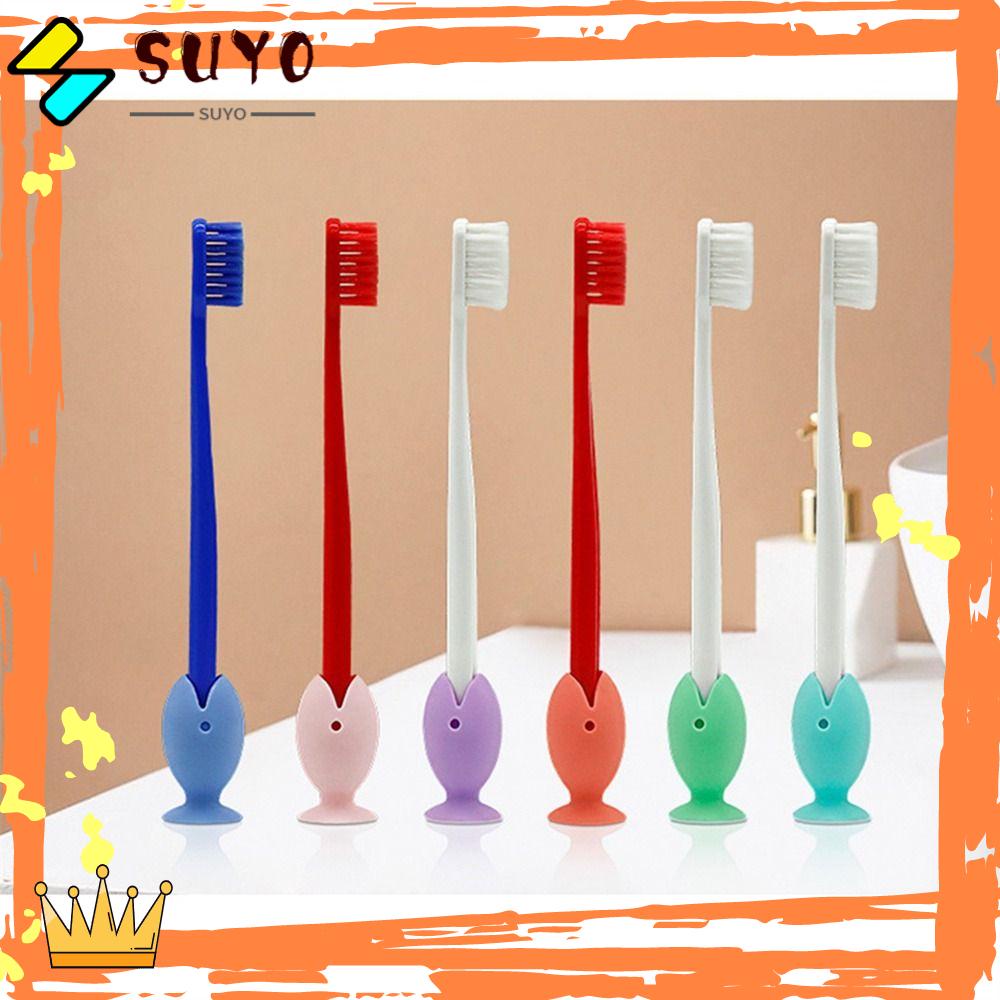 Suyo 6Pcs Tempat Sikat Gigi Travel Ikan Kecil Silikon Organizer Kamar Mandi
