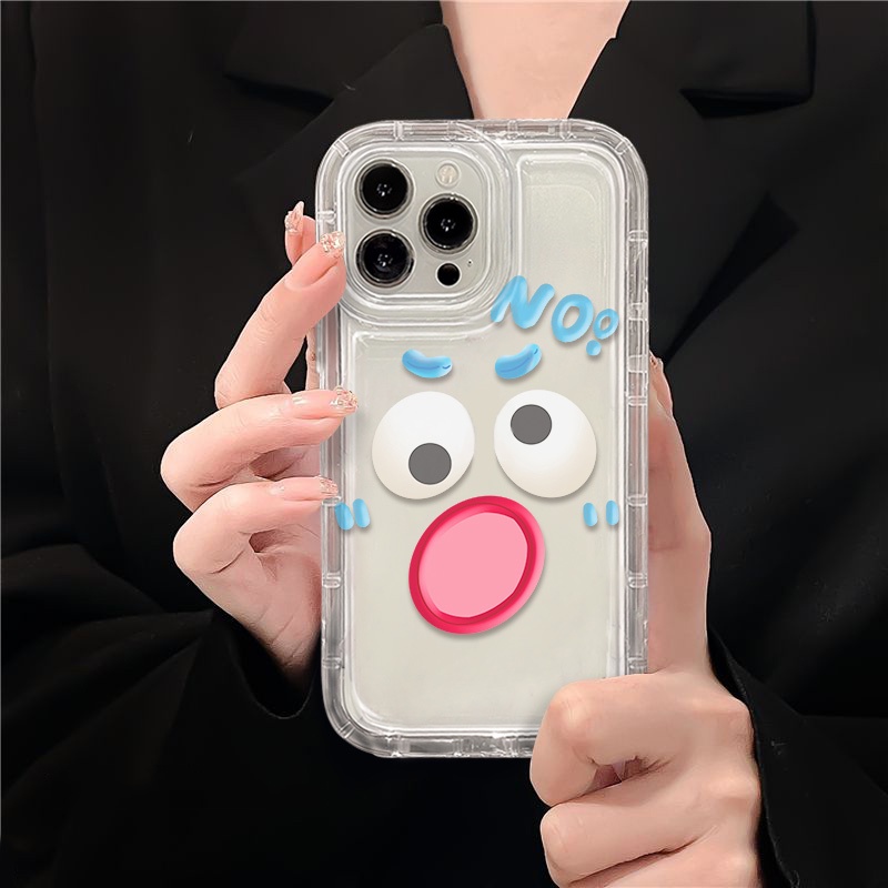 IPHONE Soft Case Emosi Lucu Kompatibel Untuk Iphone14 11 13 12 Pro XS Max7 +8 Plus X XR Casing Ponsel Transparan TPU Silikon Shockproof Cover