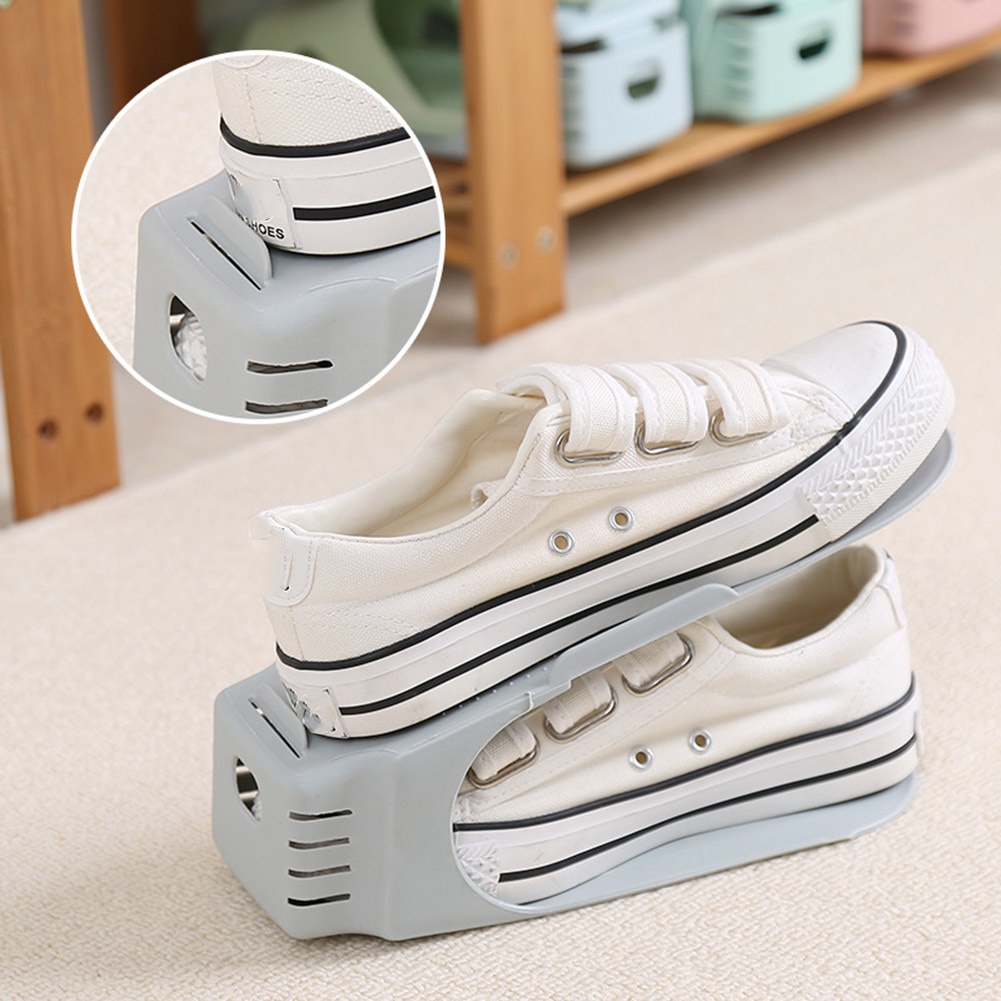 1pc Rak Penyimpanan Sepatu Hemat Ruang Adjustable|Rak Stand Sepatu Anti Slip Portable Warna Murni