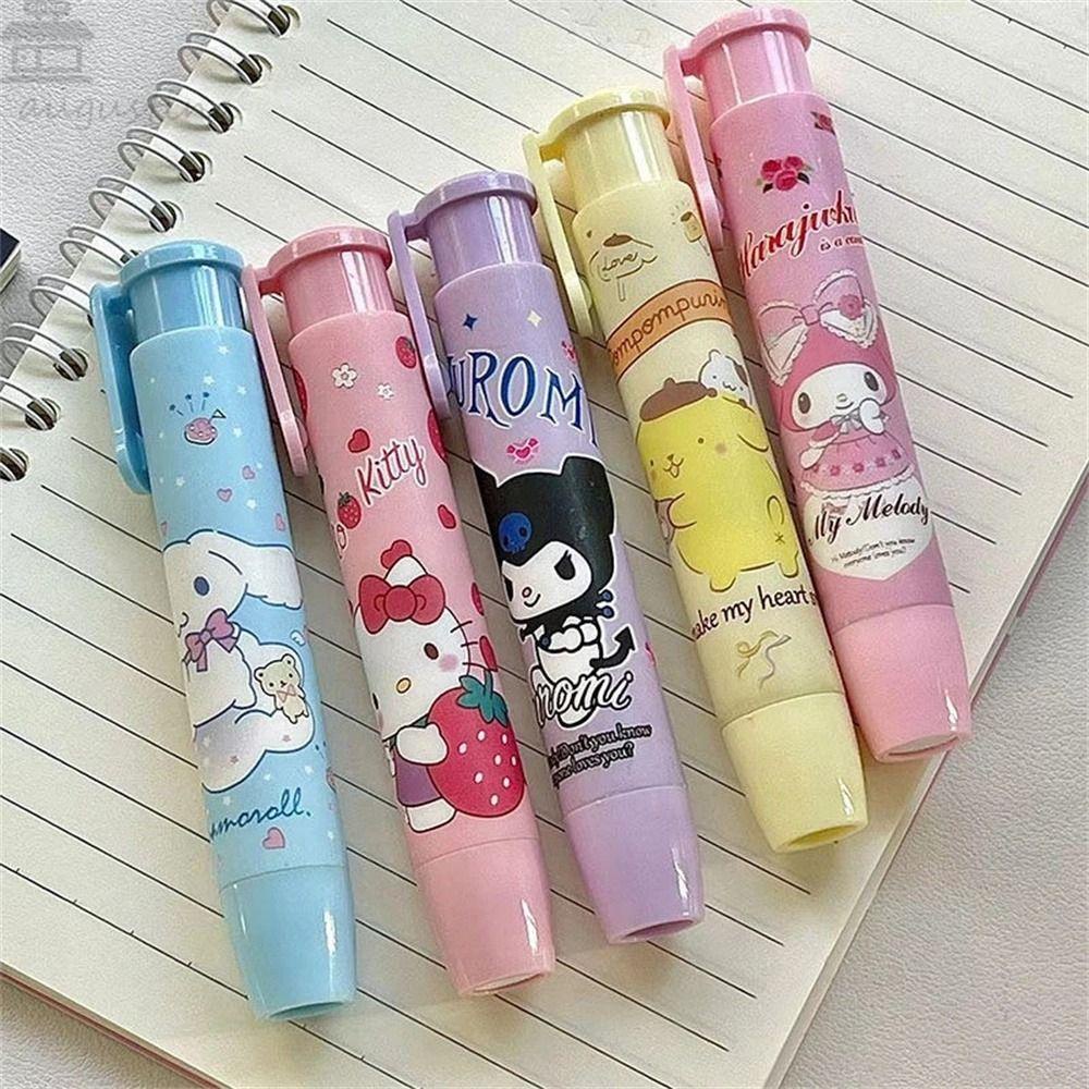 Agustina Penghapus Pengepress Pasokan Kantor Anime Kuromi Kartun Cinnamoroll Bentuk Pulpen Pen Type Eraser