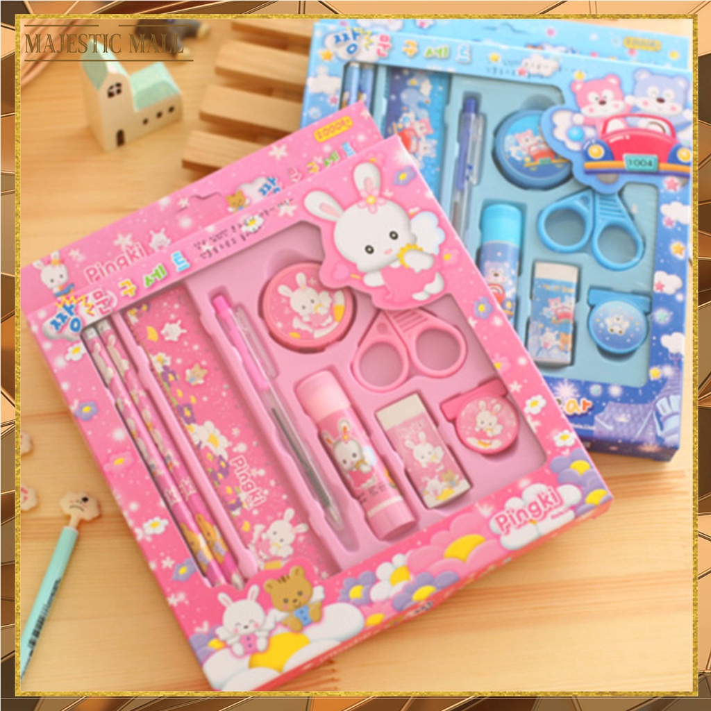 

® Paket Alat Tulis Set 9 In 1 Mini Stationery Set Karakter Set Alat Tulis Anak Kado Souvenir Import COD