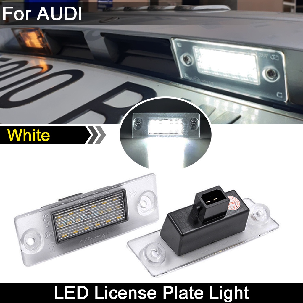 2pcs Lampu Plat Nomor Plat LED Putih Kecerahan Tinggi Lampu Untuk Audi S5 A3/S3/Sportback 8L A4/S4 Avant B5 Avant/Wagon