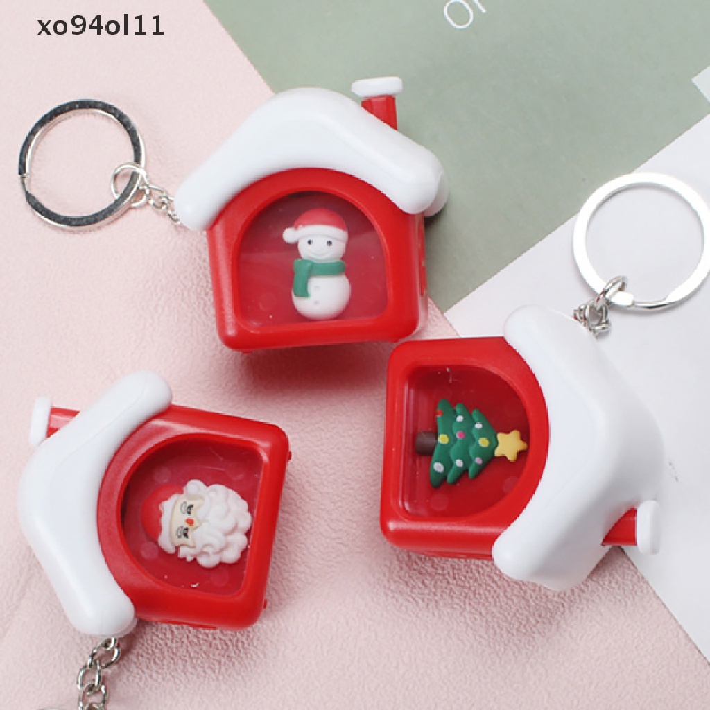 Xo 1PC Hiasan Natal Santa Claus led luminous Gantungan Kunci Liontin OL