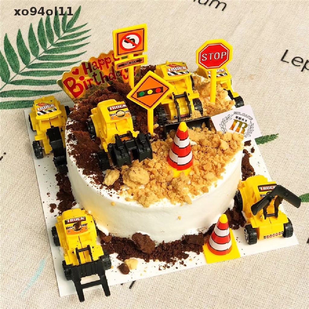 Xo Kendaraan Teknik Dekorasi Kue Mesin Gali Hiasan Kue Crane Cake Decors OL