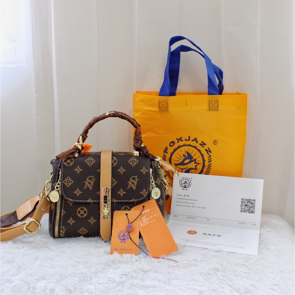 Tas Selempang Premium Foxjazz Dapat Paperbag Certificate Tas HandBag Wanita Import Slingbag Wanita Tas Import Wanita GO7907