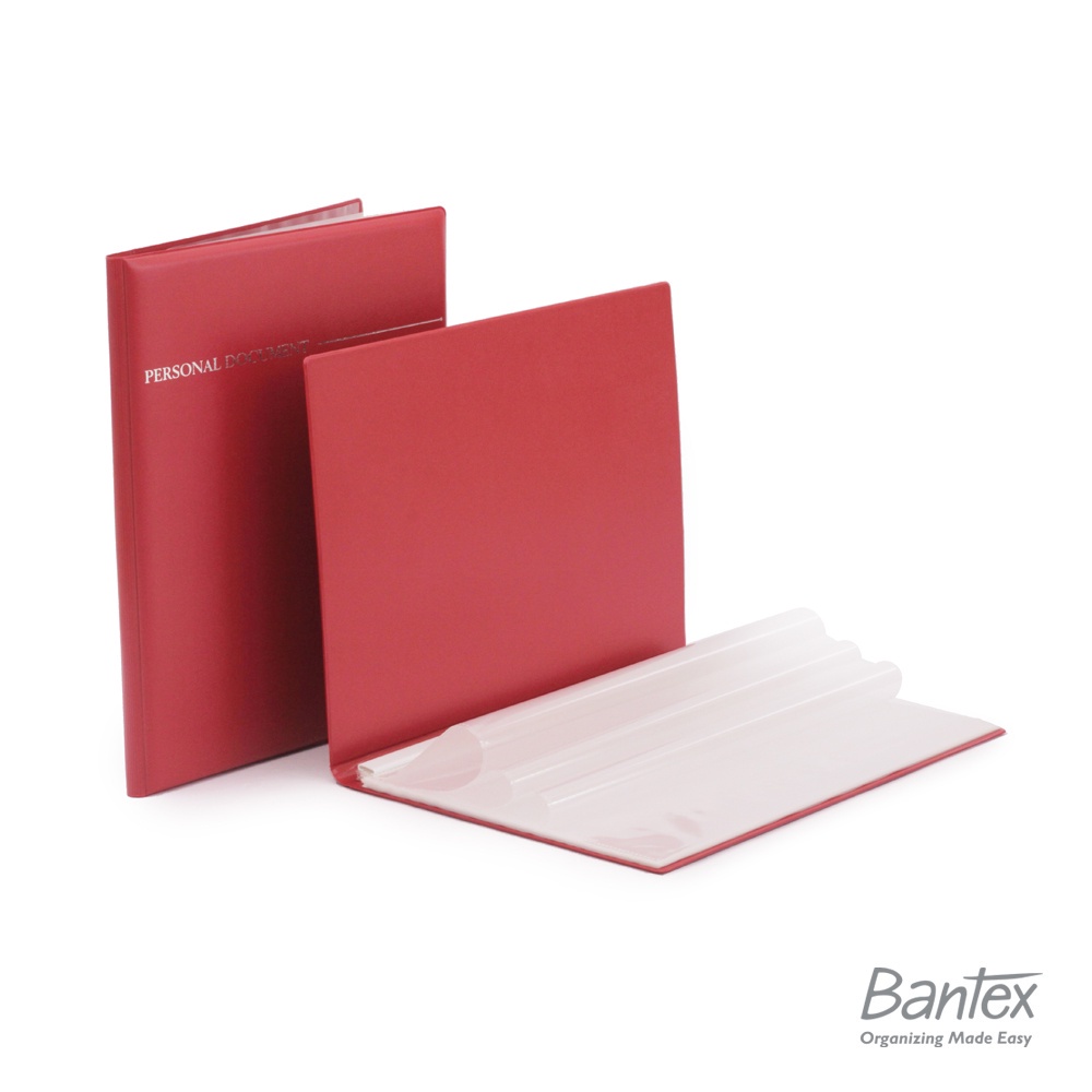 

Bantex Clear Holder Map Kulit Leather Document Keeper A4 Red