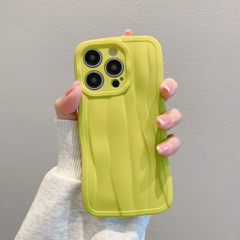 【Irregular pattern】Unique Ins Wind Liquid Silicone Ultra Soft Case for IPhone 13 14 PRO Max for Women's Yellow