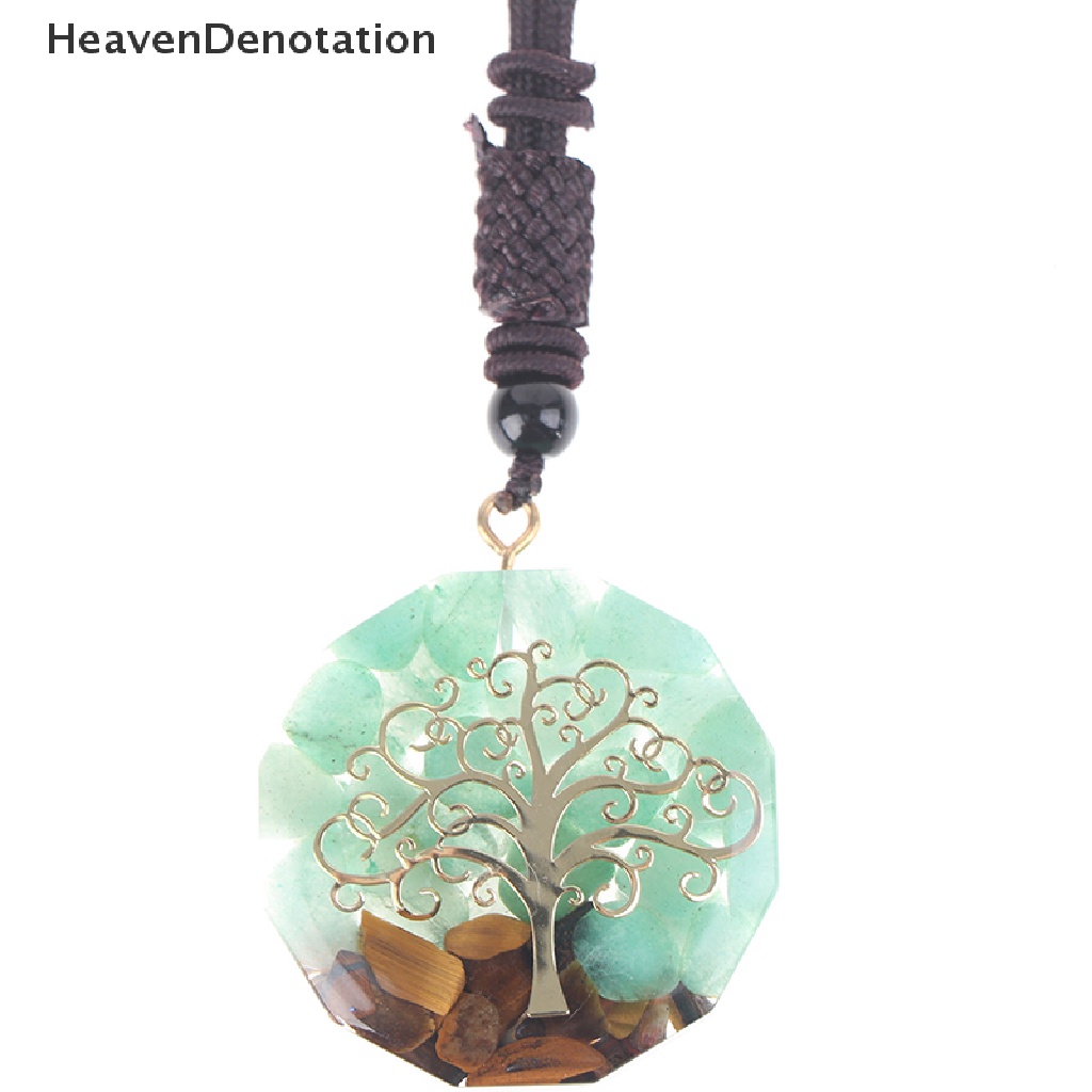 [HeavenDenotation] Orgonite Tiger'S Eye Stone Dongling Jade Pendant Energi Kalung Perhiasan HDV