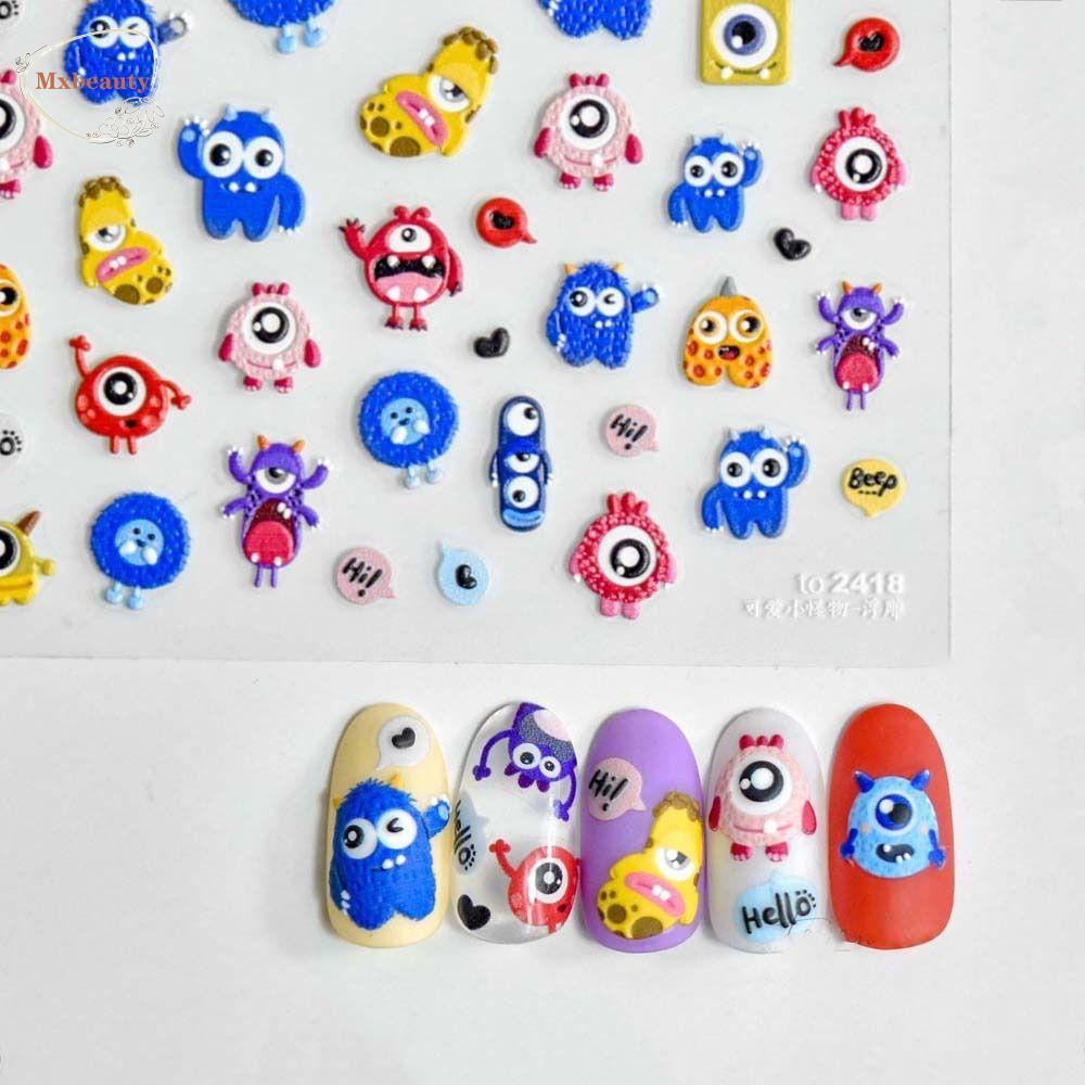 Mxbeauty Stiker Kuku Kartun Lucu Fashion Cinta Hati Bebek Animasi Crayon Shin Chan Nail Art Dekorasi