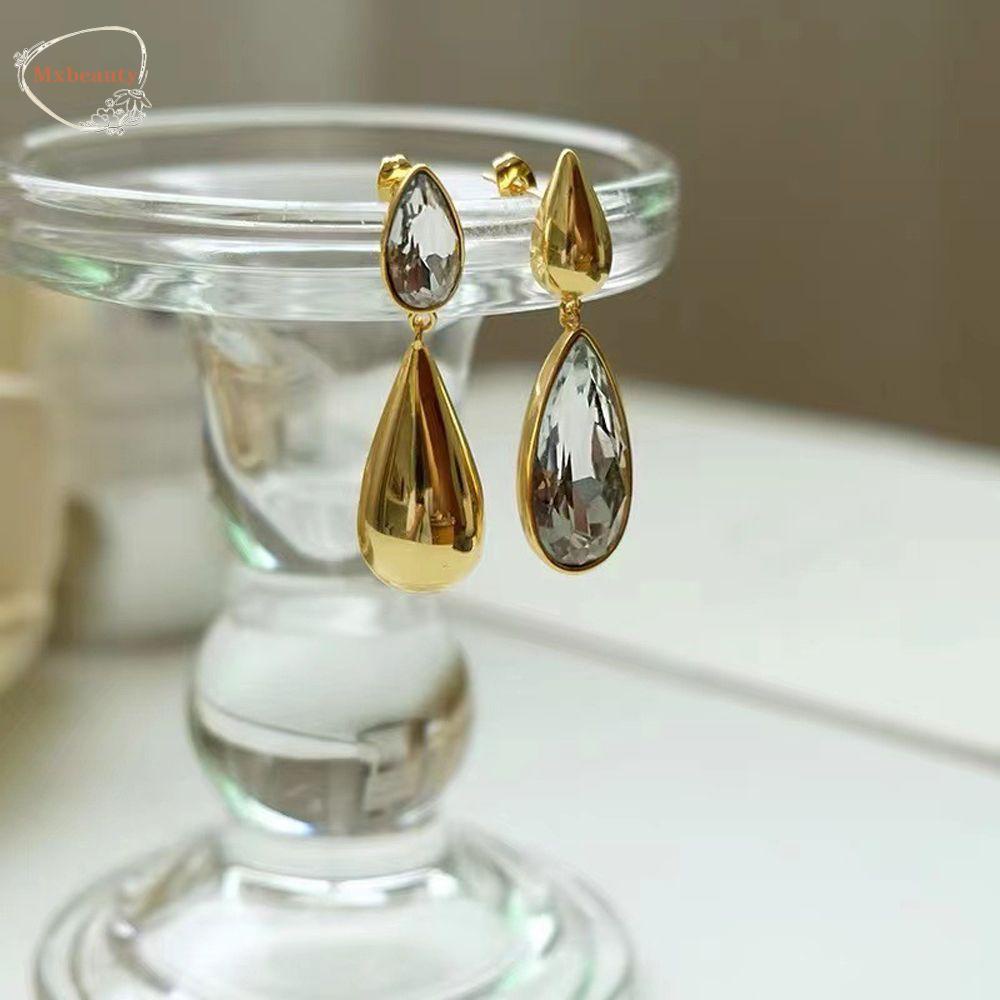 Mxbeauty Asimetris Anting Wanita Elegan925 Perak Pesta Tetesan Air Pernikahan Perhiasan Menjuntai Earring Ear Studs