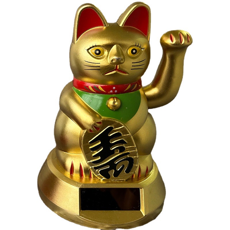 Maneki Neko Solar Powered Auto Swing Lucky Cat Hiasan Mobil Dekorasi Kantor Hadiah