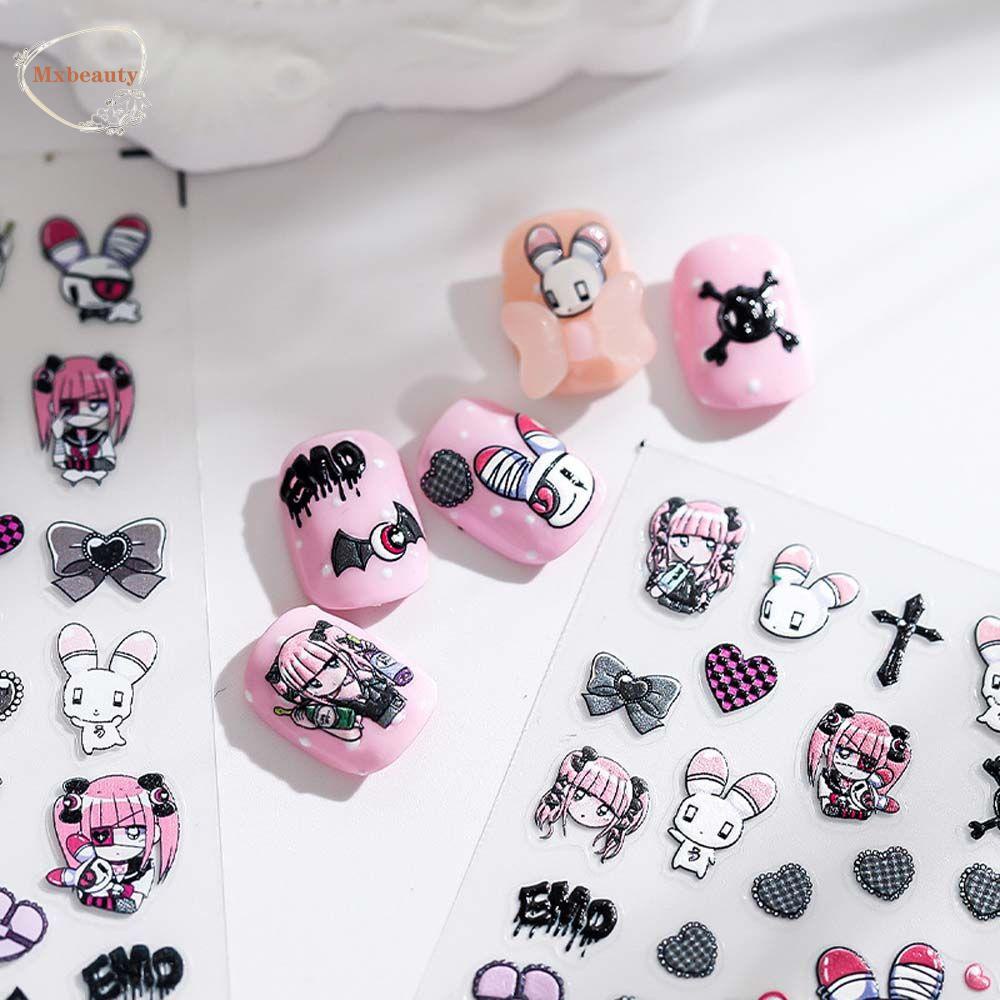 Mxbeauty Kartun Stiker Kuku Wanita Siput Hewan Manikur Aksesoris Nail Art Dekorasi