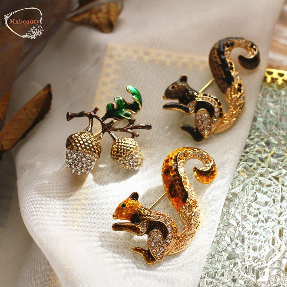 Mxbeauty Pinecone Bros Pesta Vintage Mewah Kreatif Indah Tupai Setelan Aksesoris