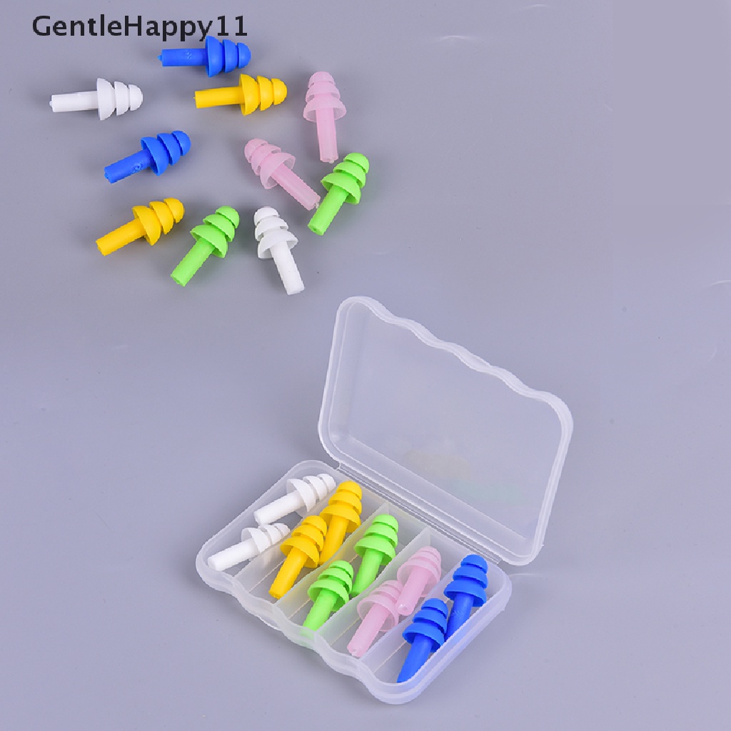 Gentlehappy 5pasang Penyumbat Telinga Silikon Penyumbat Telinga Tidur Pengecil Kebisingan Renang Earplug id