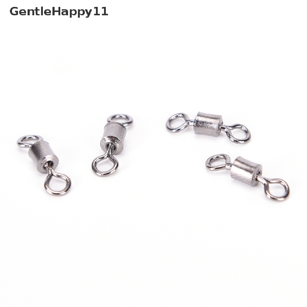 Gentlehappy New Hot 100PCS Fishing Barrel Bearing Rolling Swivel Solid Ring LB Lures Konektor 4ukuran id