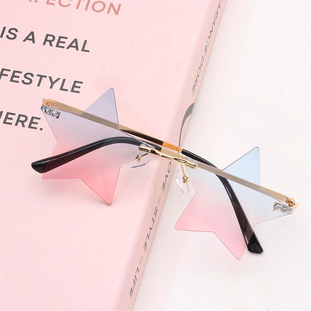 R-flower Rimless Sunglasses Lucu Pentagram Eyewear Eyeglasses Kacamata Matahari