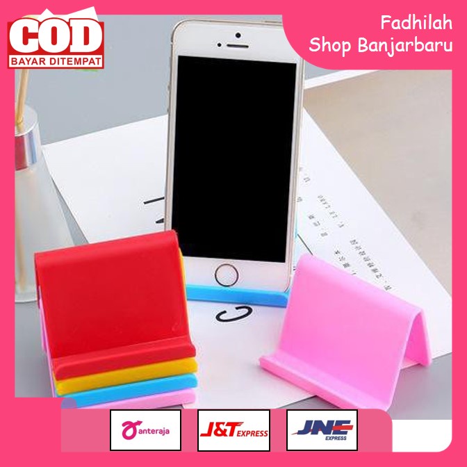 STAND HOLDER PERSEGI MINI AKSESORIS HP ANDROID KEKINIAN PHONE HOLDER PLASTIK MURAH | FADHILAH SHOP BJB