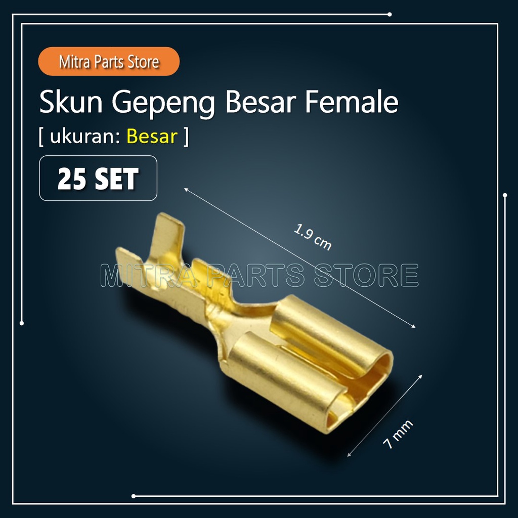 Skun Kabel Motor GEPENG CEWEK ukuran BESAR - 25 PCS untuk Soket Kabel Motor Socket Kabel Motor Sekun Kabel Motor Female