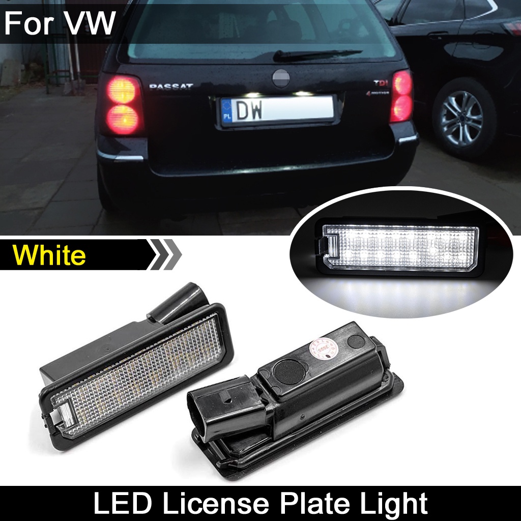 2pcs Lampu Plat Nomor LED Plat Lampu Untuk VW Amarok Passat Golf Kumbang Baru Polo Scirocco EOS Kursi Leon Toledo